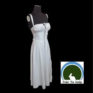 Marthea White Milkmaid Prairie Cottagecore Corset Dress | Size XS | Lace Up